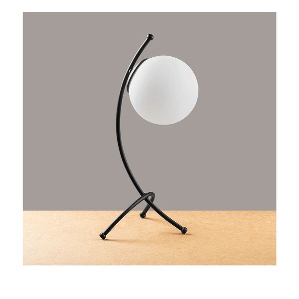 Černobílá stolní lampa se skleněným stínidlem (výška 43 cm) Yay – Opviq lights-image-2