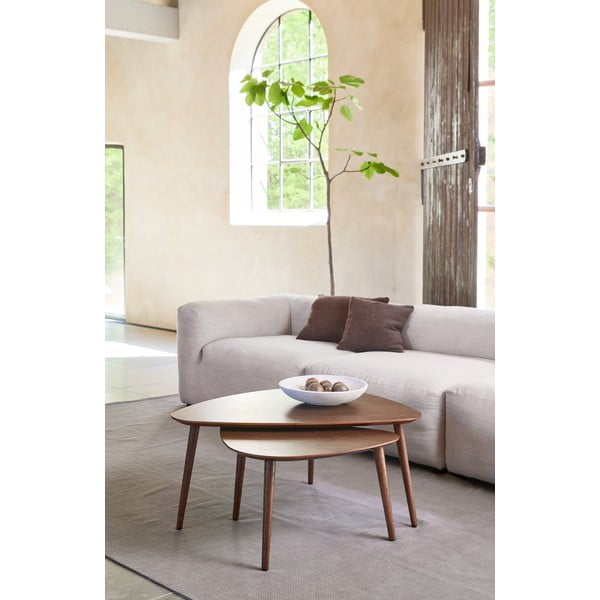 Hnědé konferenční stolky v dekoru dubu v sadě 2 ks 70x100 cm Adda – Unique Furniture-image-1