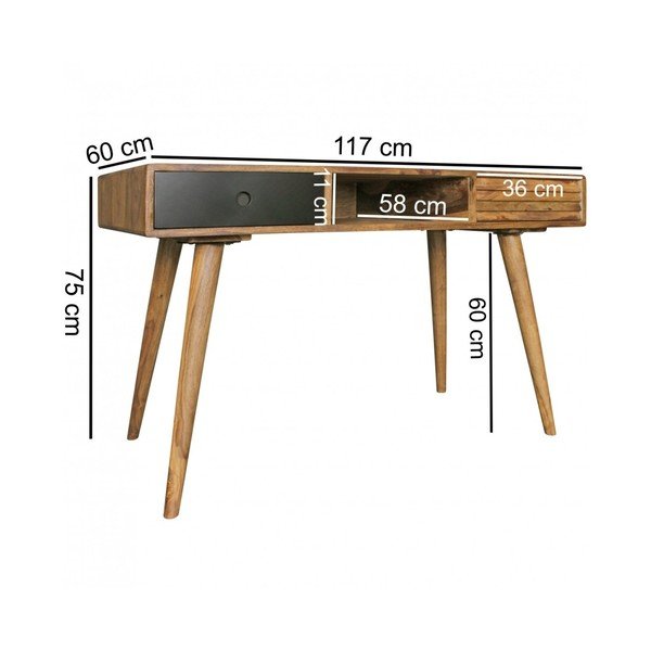 Pracovní stůl z masivního sheeshamového dřeva Skyport REPA, 117 x 60 cm-image-4
