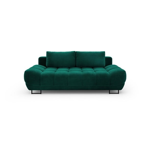 Lahvově zelená třímístná rozkládací pohovka se sametovým potahem Windsor & Co Sofas Cirrus