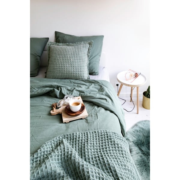 Růžový bavlněný dekorativní polštář Tiseco Home Studio Waffle, 45 x 45 cm-image-2