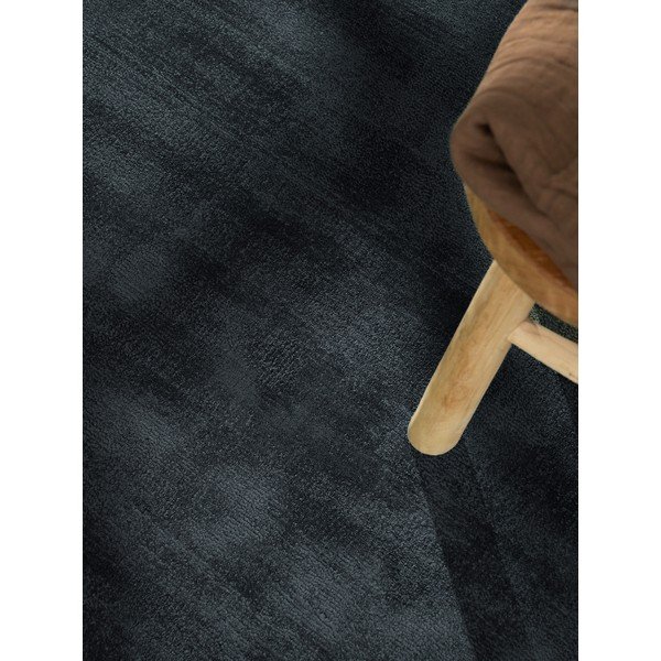 Černý ručně tkaný kulatý koberec z viskózy ø 120 cm Noemi – Vikosa-image-4
