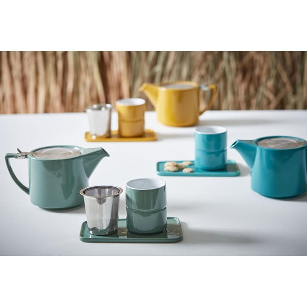 Konvice na čaj z kameniny v petrolejové barvě 800 ml Design – Sema-image-1