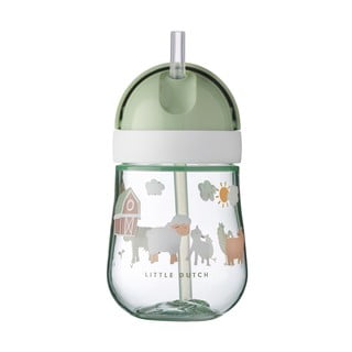 Tritanový dětský hrnek v bílé a světle zelené barvě 300 ml Little farm – Mepal