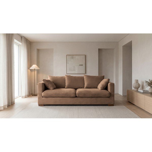 Světle hnědá manšestrová pohovka 220 cm Comfy – Scandic-image-4
