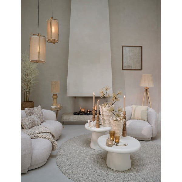 Bílý kulatý konferenční stolek ø 60 cm Kulona – Light & Living-image-1