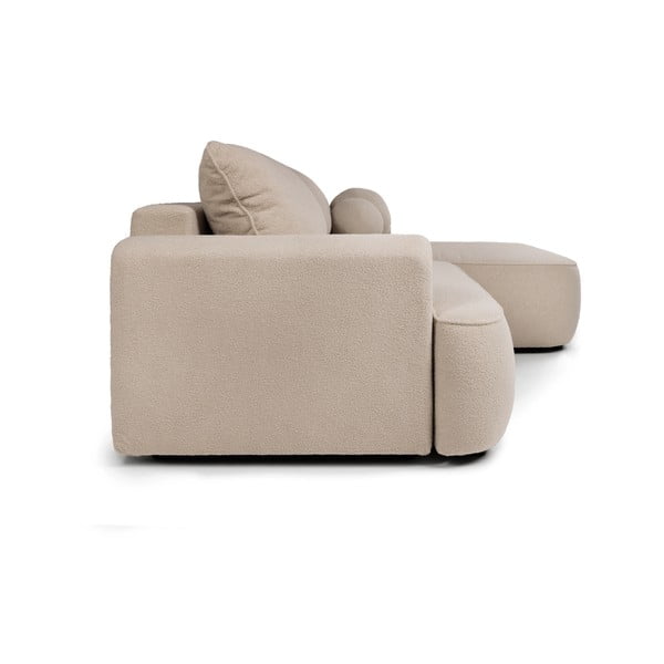 Béžová rozkládací rohová pohovka z textilie bouclé (pravý roh) Quinoa – Bonami Selection-image-3