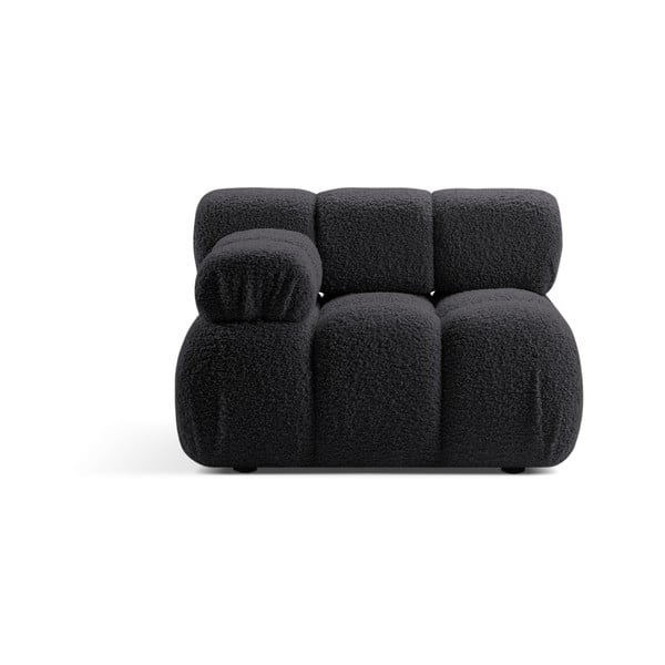 Antracitový modul pohovky z textilie bouclé (levý roh) Bellis – Micadoni Home