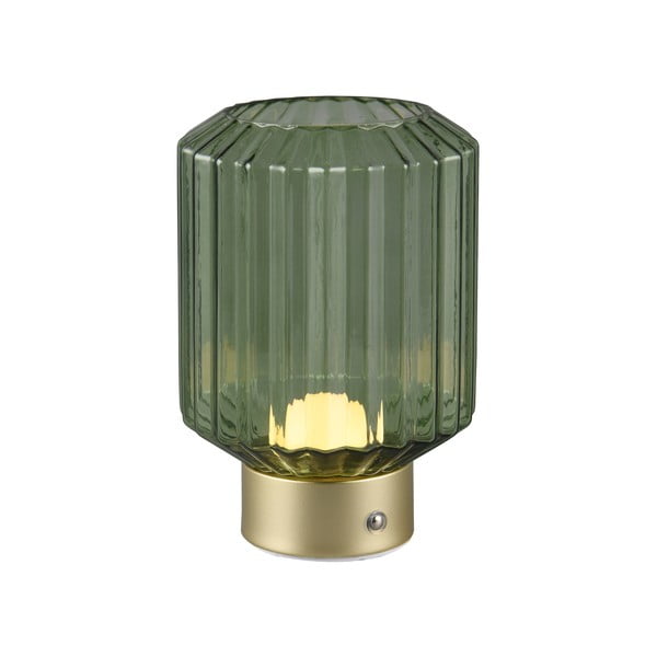 Stmívatelná LED stolní lampa v zelené a zlaté barvě se skleněným stínidlem (výška 19,5 cm) Lord – Trio