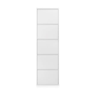 Bílý kovový botník s 5 výklopnými zásuvkami Kave Home Rox