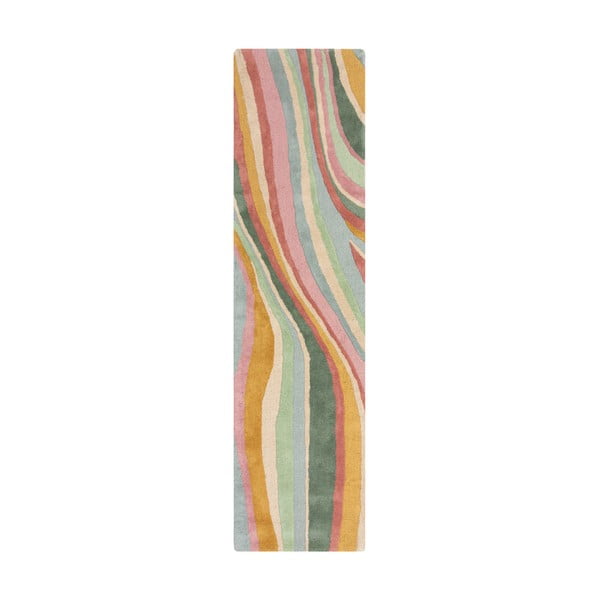 Ručně tkaný vlněný běhoun 60x230 cm Abstract Flow – Flair Rugs