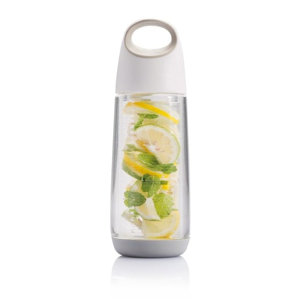 Bílo-šedá lahev se sítkem na ovoce XD Design, 650 ml