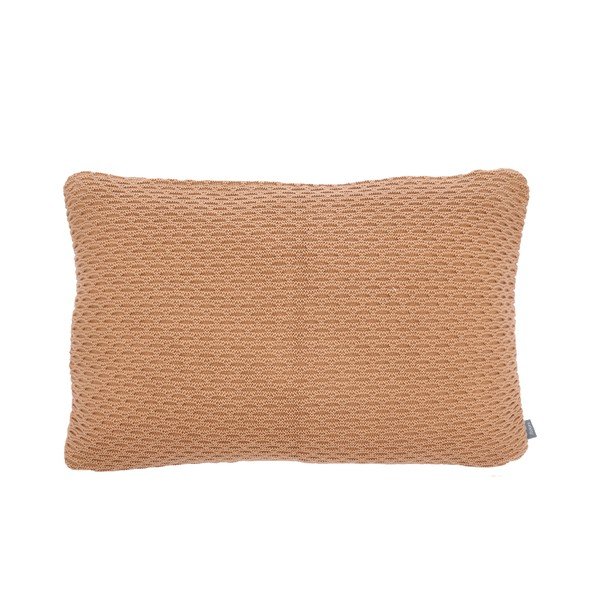 Oranžový polštář ze směsi bavlny a vlny Södahl Wave Knit, 40 x 60 cm