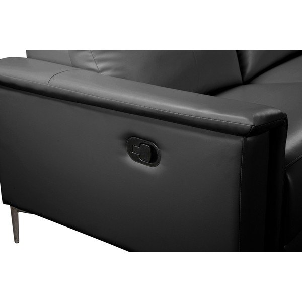 Černá rohová pohovka z imitace kůže (pravý roh) Lund – Støraa-image-4