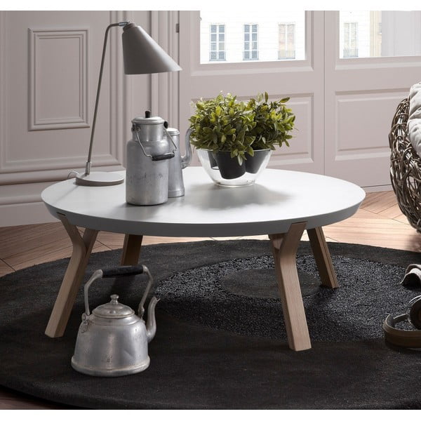 Bílý konferenční stolek Kave Home Solid, Ø 90 cm-image-1