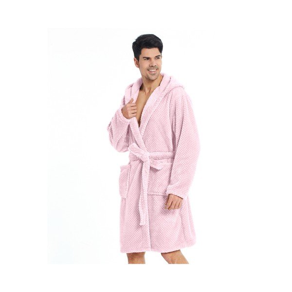 Světle růžový unisex župan z mikrovlákna DecoKing Sleepyhead, velikost XS-image-1