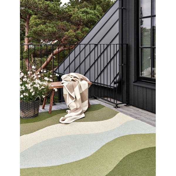 Zelený vnitřní a venkovní běhoun 70x200 cm Urvi Woods – Pappelina-image-1