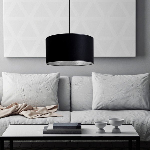 Černé závěsné svítidlo s vnitřkem ve stříbrné barvě Sotto Luce Mika, ⌀ 36 cm-image-2