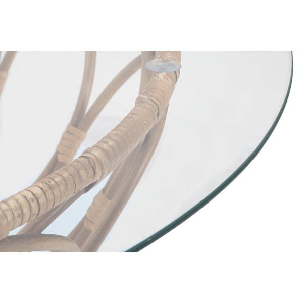 Kulatý konferenční stolek se skleněnou deskou v přírodní barvě ø 75 cm Panama – Mauro Ferretti-image-3