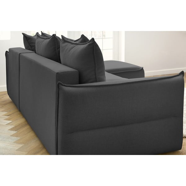 Tmavě šedá rozkládací rohová pohovka (pravý roh) Leon – Bobochic Paris-image-1