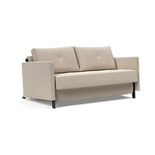 Béžová rozkládací pohovka s područkami Innovation Cubed, 140 cm-image-2