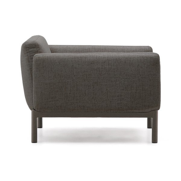 Šedé polstrované zahradní křeslo Sorells – Kave Home-image-3