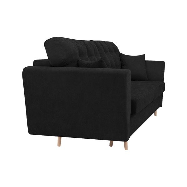 Černá třímístná rozkládací pohovka s úložným prostorem Cosmopolitan Design Grenoble-image-3