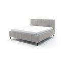 Světle šedá čalouněná dvoulůžková postel s úložným prostorem s roštem 180x200 cm Lizzano – Meise Möbel