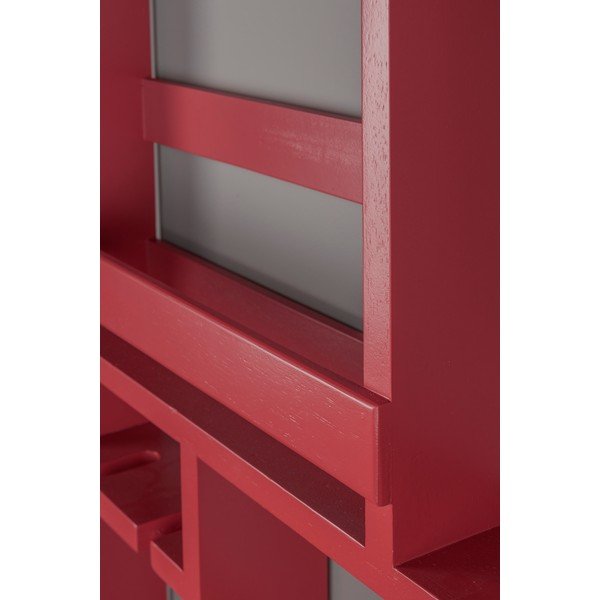 Červený nástěnný regál na víno z kaučukového dřeva počet lahví 12 80x120x10 cm Myron – Dutchbone-image-4