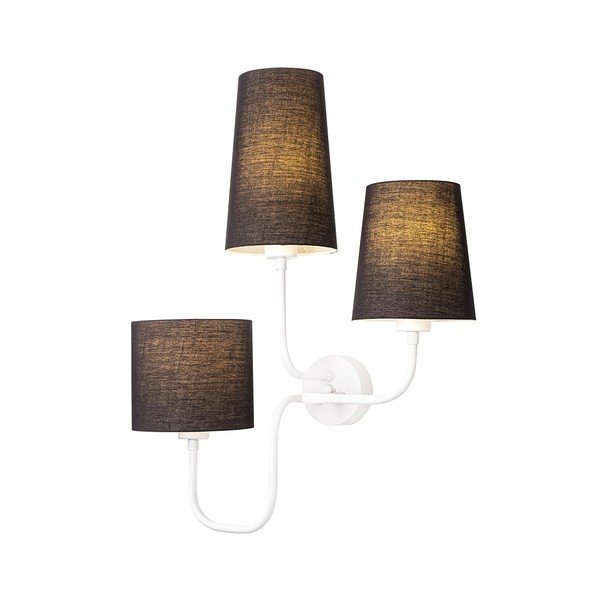 Bílé kovové nástěnné svítidlo s černými stínidly Opviq lights Eleni-image-1