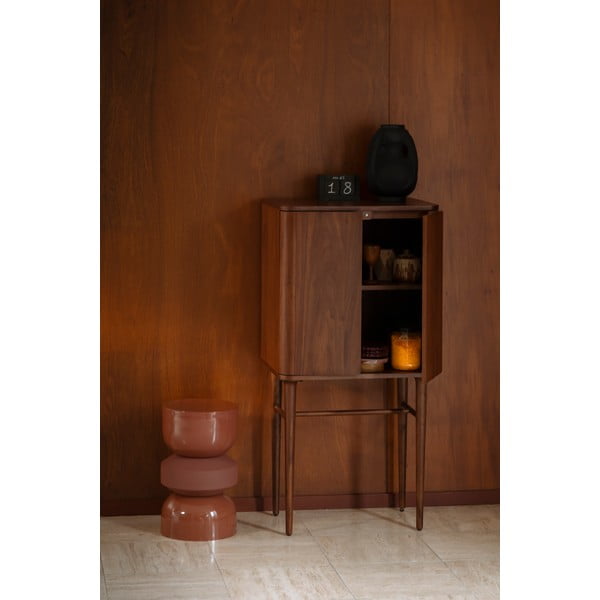 Hnědá skříňka v dekoru ořechu s posuvnými dveřmi 62x125x45 cm Morrison – Dutchbone-image-1