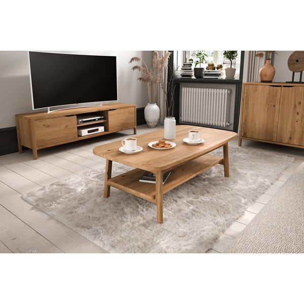 Konferenční stolek z dubového dřeva v přírodní barvě 70x110 cm Twig – The Beds-image-3