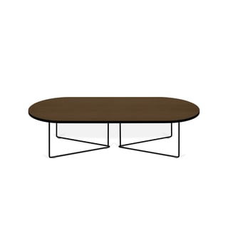 Konferenční stolek s ořechovou dýhou TemaHome Oval