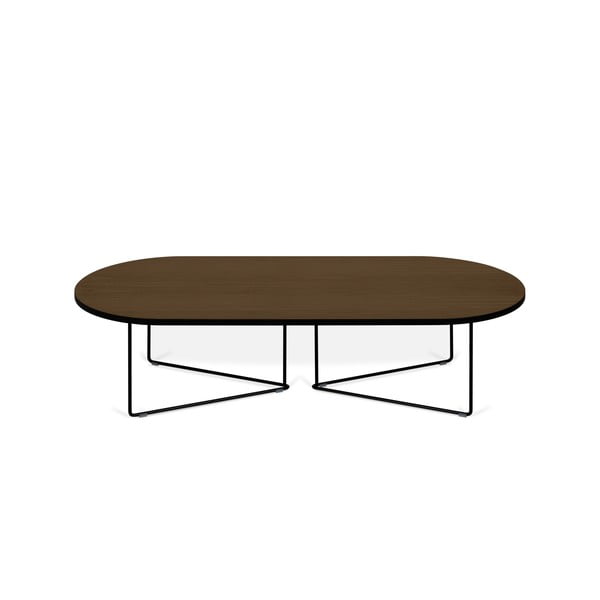 Konferenční stolek s ořechovou dýhou TemaHome Oval