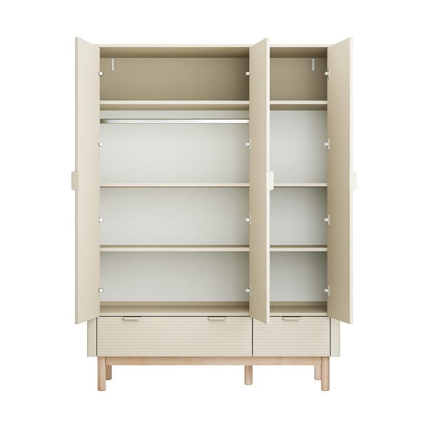 Krémová dětská šatní skříň 144x52 cm Miloo – Pinio-image-3
