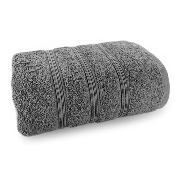 Antracitově šedý ručník ze 100% bavlny Marie Lou Majo, 90 x 50 cm