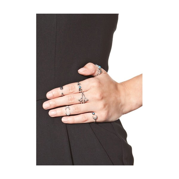 Sada 6 dámských prstenů ve stříbrné barvě NOMA Dolores