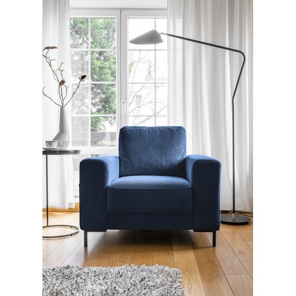 Tmavě modré manšestrové křeslo Lofty Lilly – Miuform-image-1