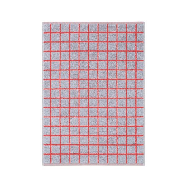 Červený/světle modrý bavlněný ručník 50x70 cm Grid – Jotex-image-2