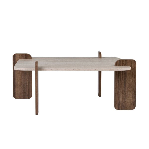 Béžový konferenční stolek 90x90 cm Marais – Nordure-image-3