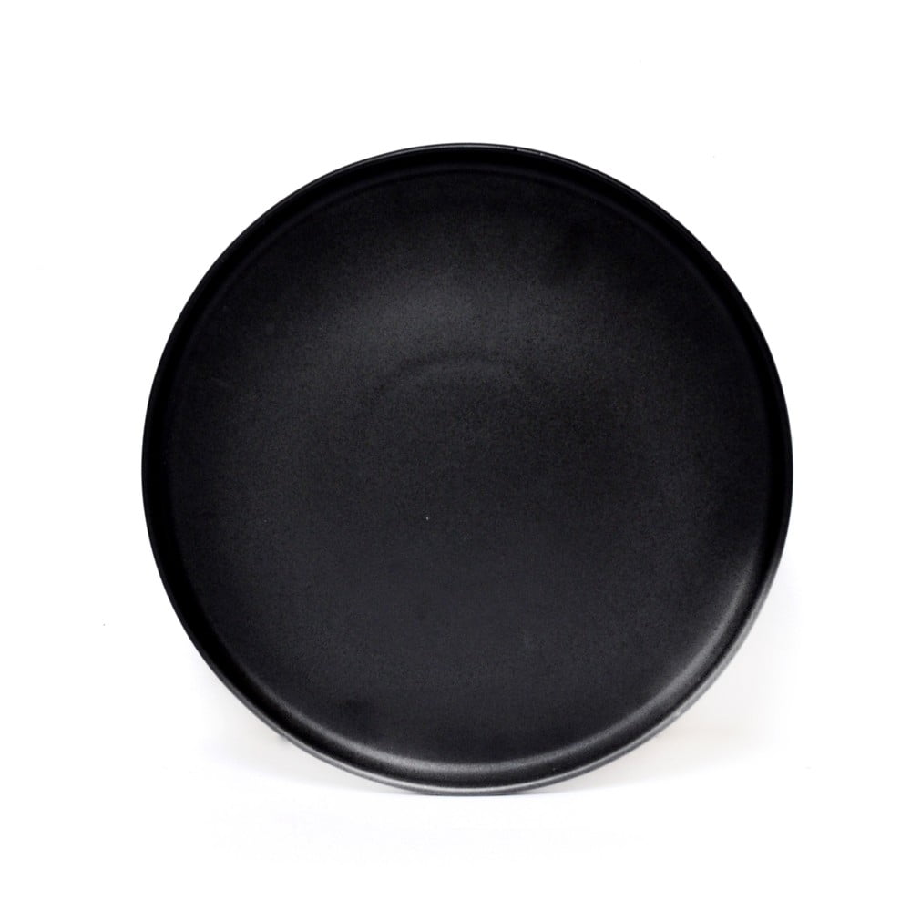Černý kameninový velký talíř ÅOOMI Luna, ø 27,5 cm