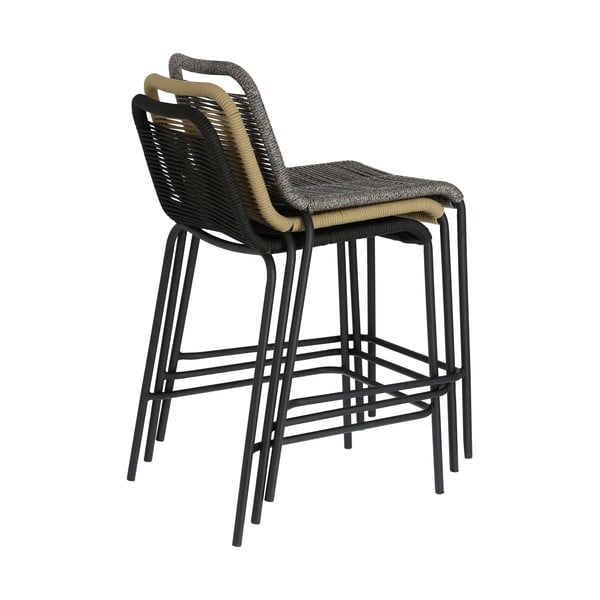 Béžová barová židle s ocelovou konstrukcí Kave Home Glenville, výška 62 cm-image-4