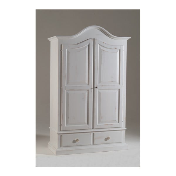 Bílá dřevěná dvoudveřová šatní skříň Castagnetti Ether