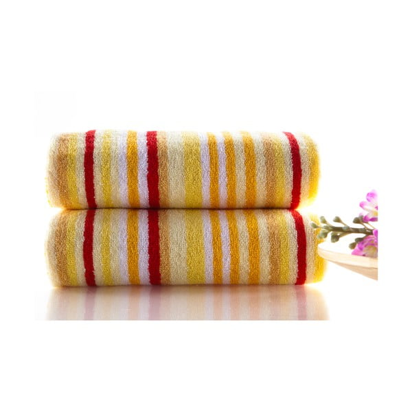 Set dvou ručníků Cizgi 80x40 cm, žlutý
