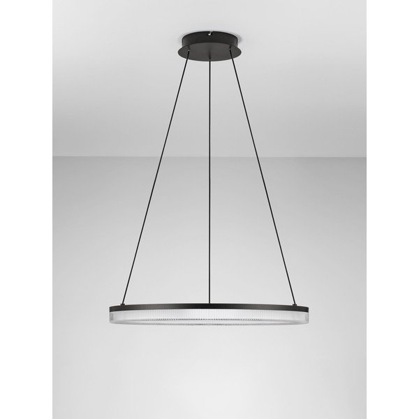 Matně černé hliníkové LED stmívatelné závěsné svítidlo se stínidlem z akrylového skla ø 60 cm Lonela – Nova Luce-image-3