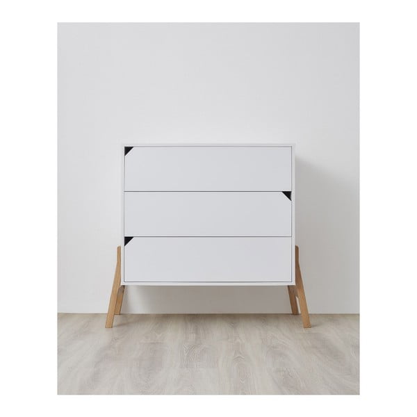 Bílá komoda se 3 šuplíky BELLAMY Lotta-image-1