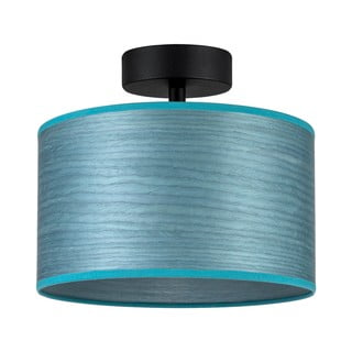 Modré stropní svítidlo z přírodní dýhy Bulb Attack Ocho S, ⌀ 25 cm