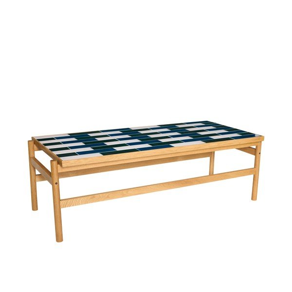 Černobílý/v přírodní barvě konferenční stolek v dekoru dubu 61x132 cm Motif – Hübsch-image-2