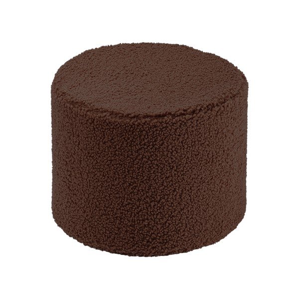 Tmavě hnědý dětský puf z textilie bouclé Warm Hazel – Wigiwama
