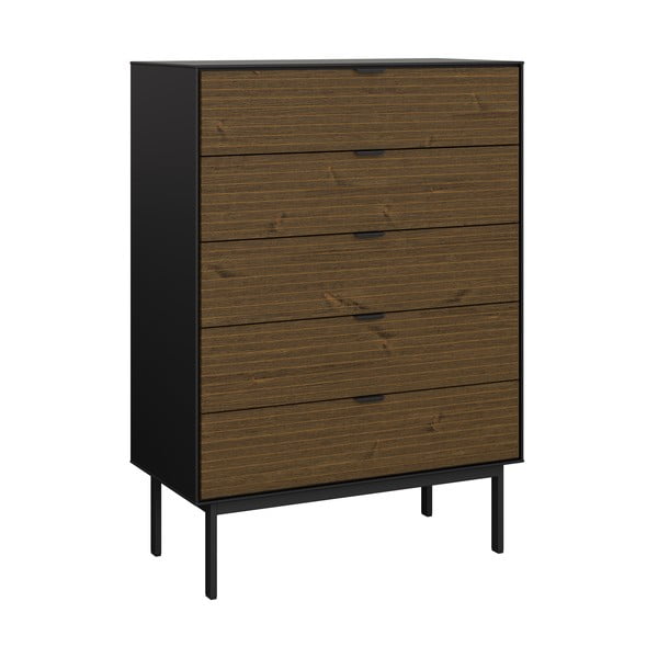 Černá vysoká komoda v dekoru borovice 80x111 cm Soma - Tvilum-image-2